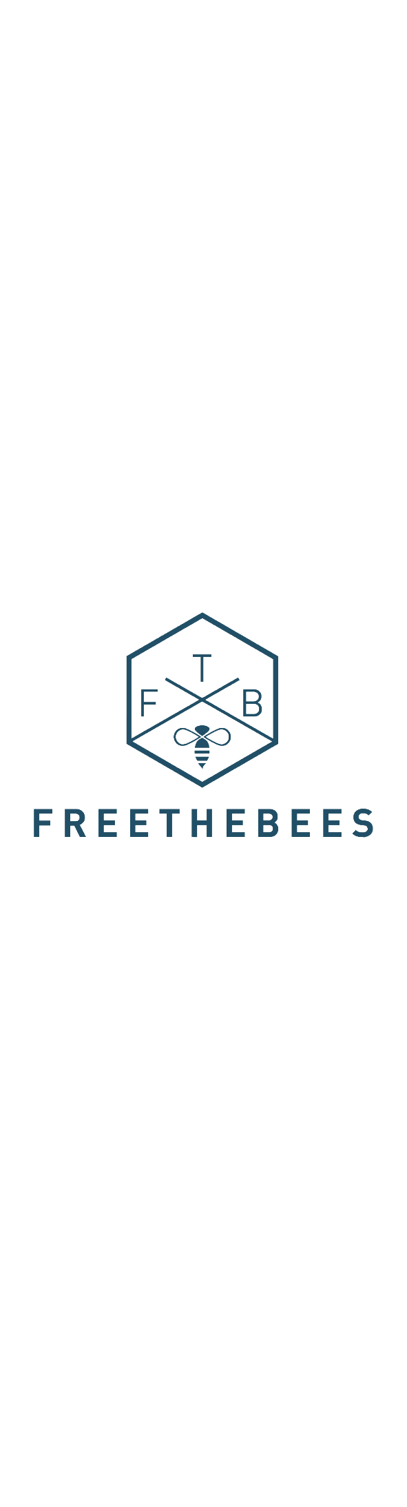 Markenlogo der von Twelvetia in der Schweiz unterstützten Organisation FreeTheBees: Hexagon mit den Buchstaben F, T, B und Bienensymbol, darunter der Schriftzug FreeTheBees in Grossbuchstaben.“